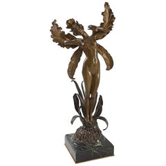 "La Fée" French Art Nouveau Bronze Sculpture by Louis Chalon
