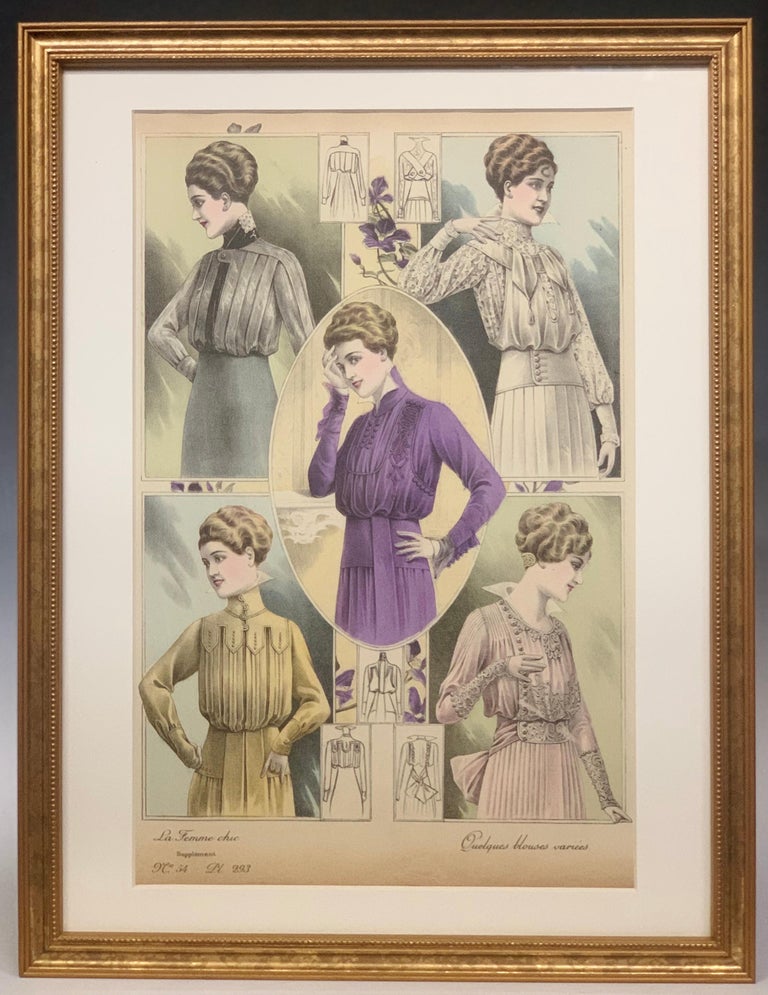 La Femme Chic' French Belle Époque Fashion Prints, Framed Set at