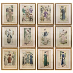 Antique 'La Femme Chic' French Belle Époque Fashion Prints, Framed Set