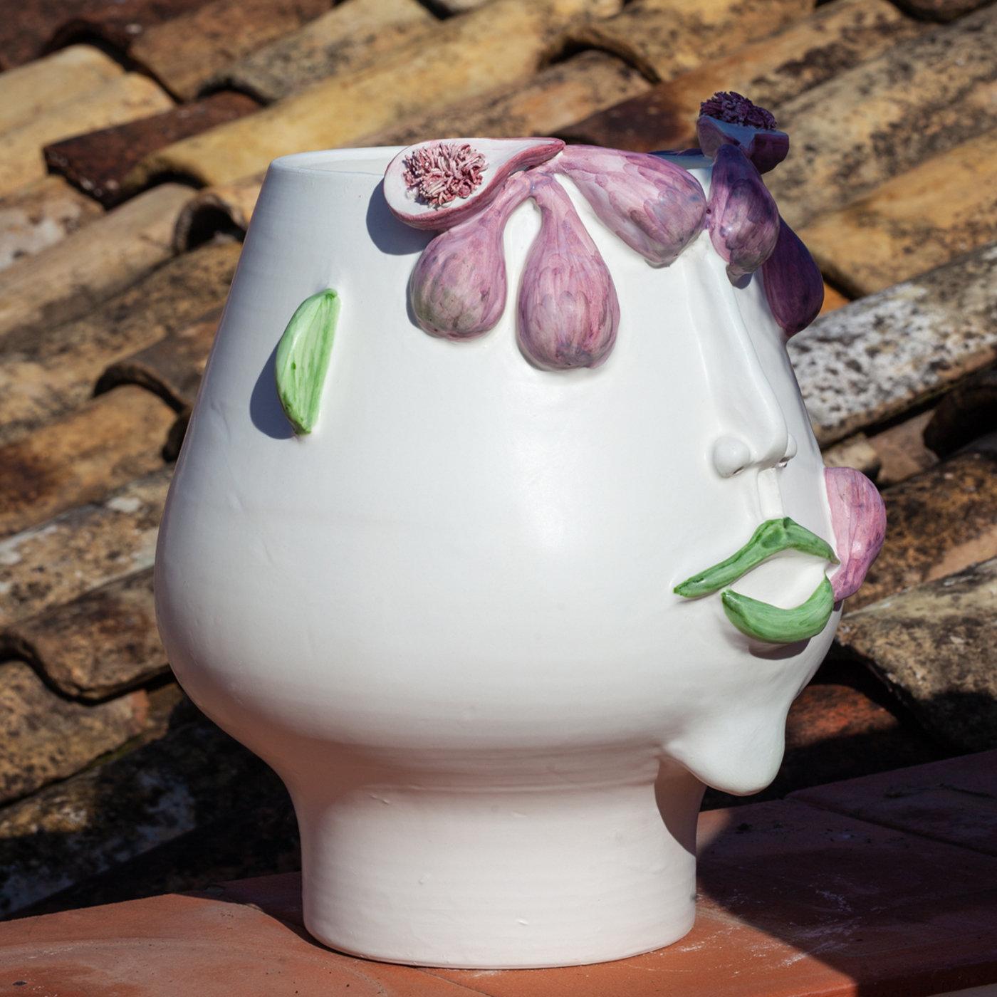 Ceramic La Ficazzana Big Head Vase For Sale