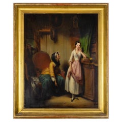 "La Fille Grondée", dipinto di Paul-Émile Destouches, 1794-1874