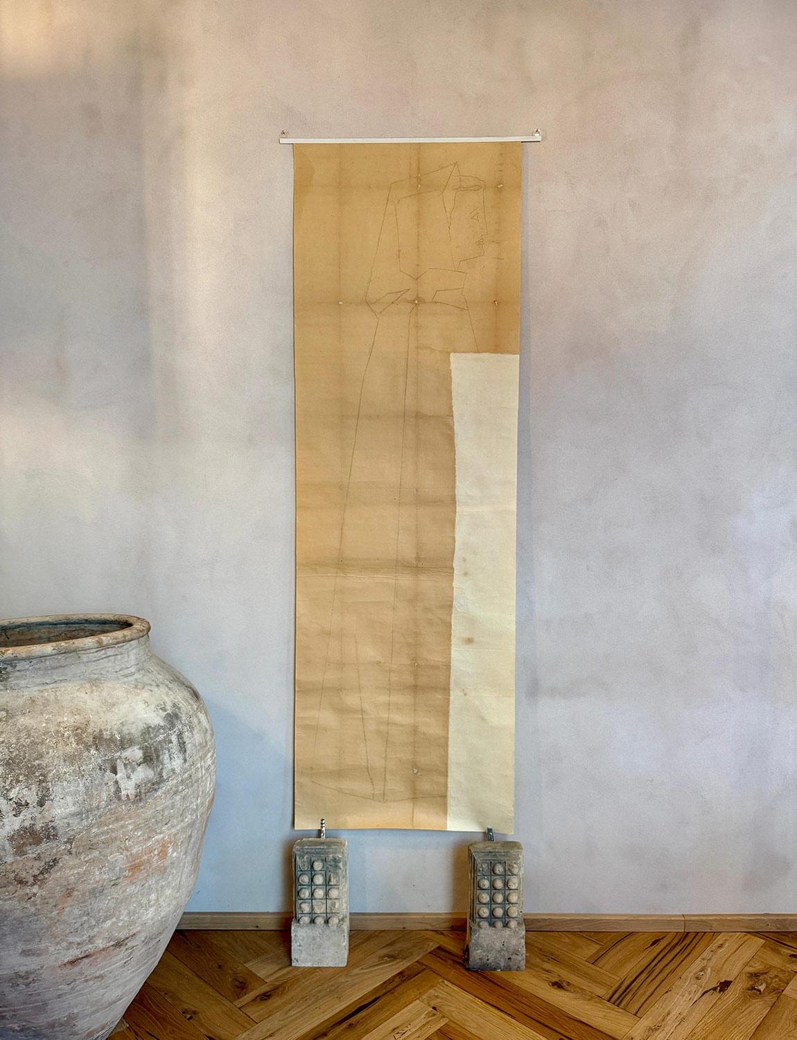 Italian 'La Filosofia', The Original Fresco Stencil, Gio Ponti 1940' For Sale