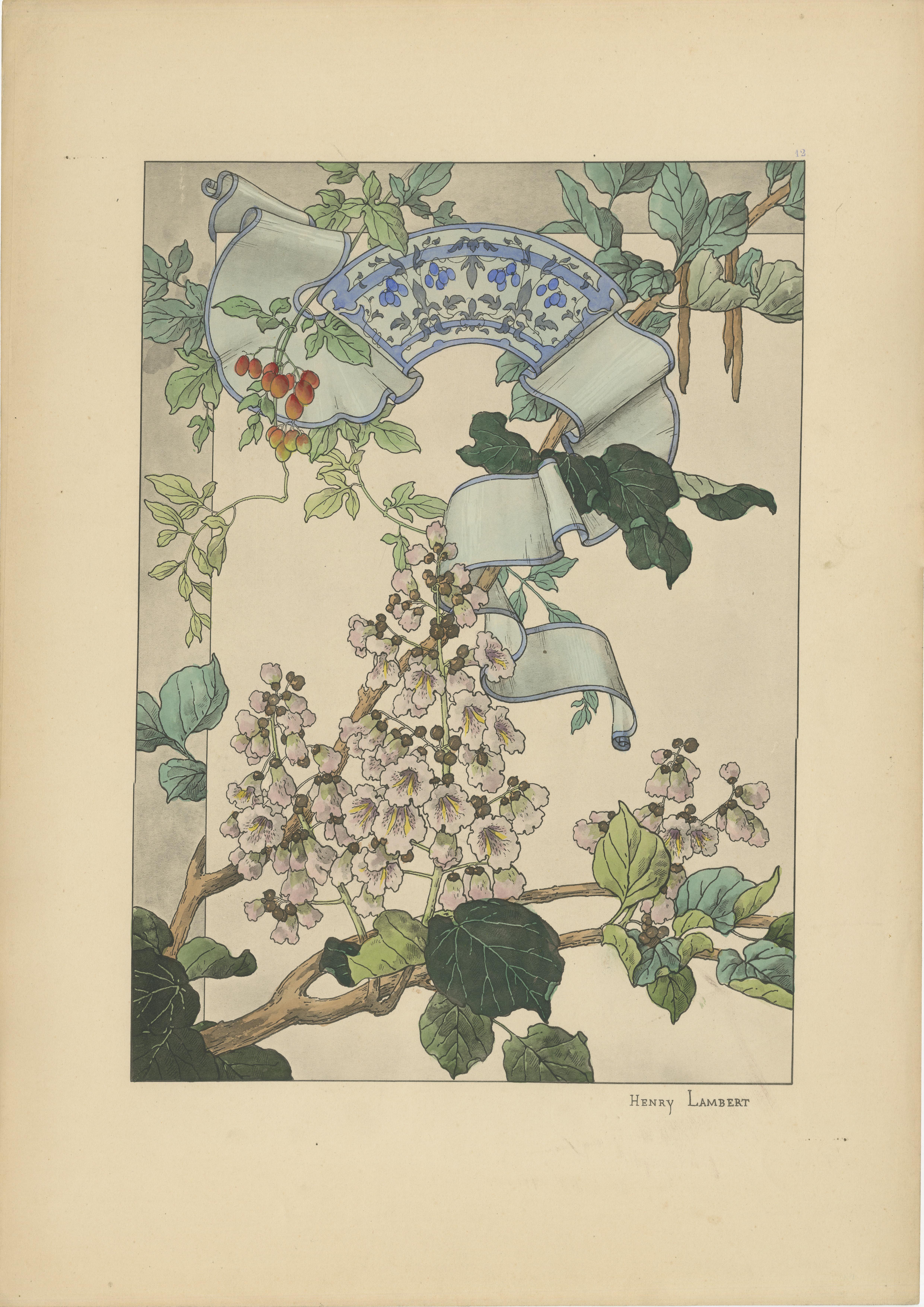Late 19th Century La Flore Décorative An Art Nouveau Tribute to Floral Elegance in 1896 For Sale