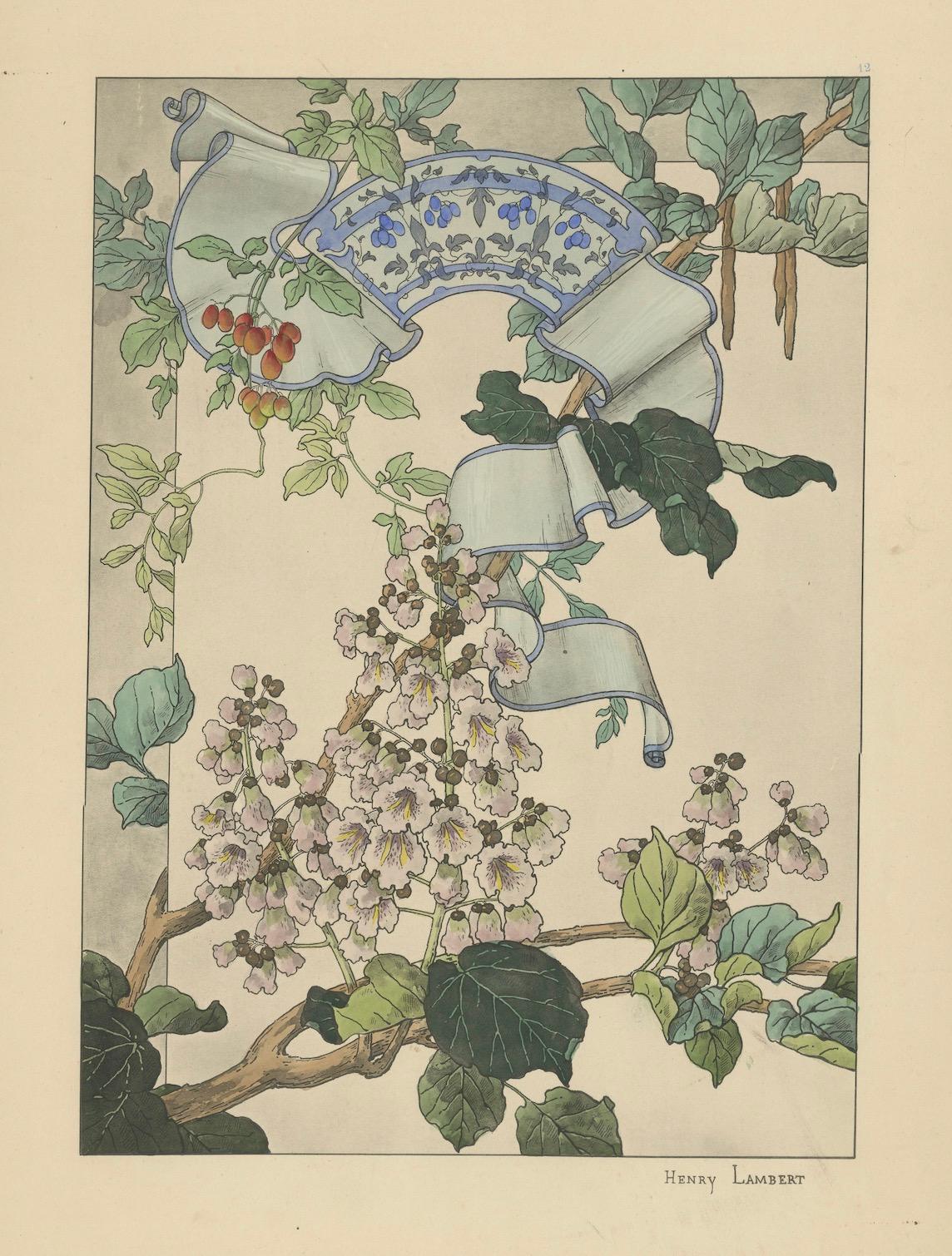 La Flore Décorative An Art Nouveau Tribute to Floral Elegance in 1896 For Sale 1