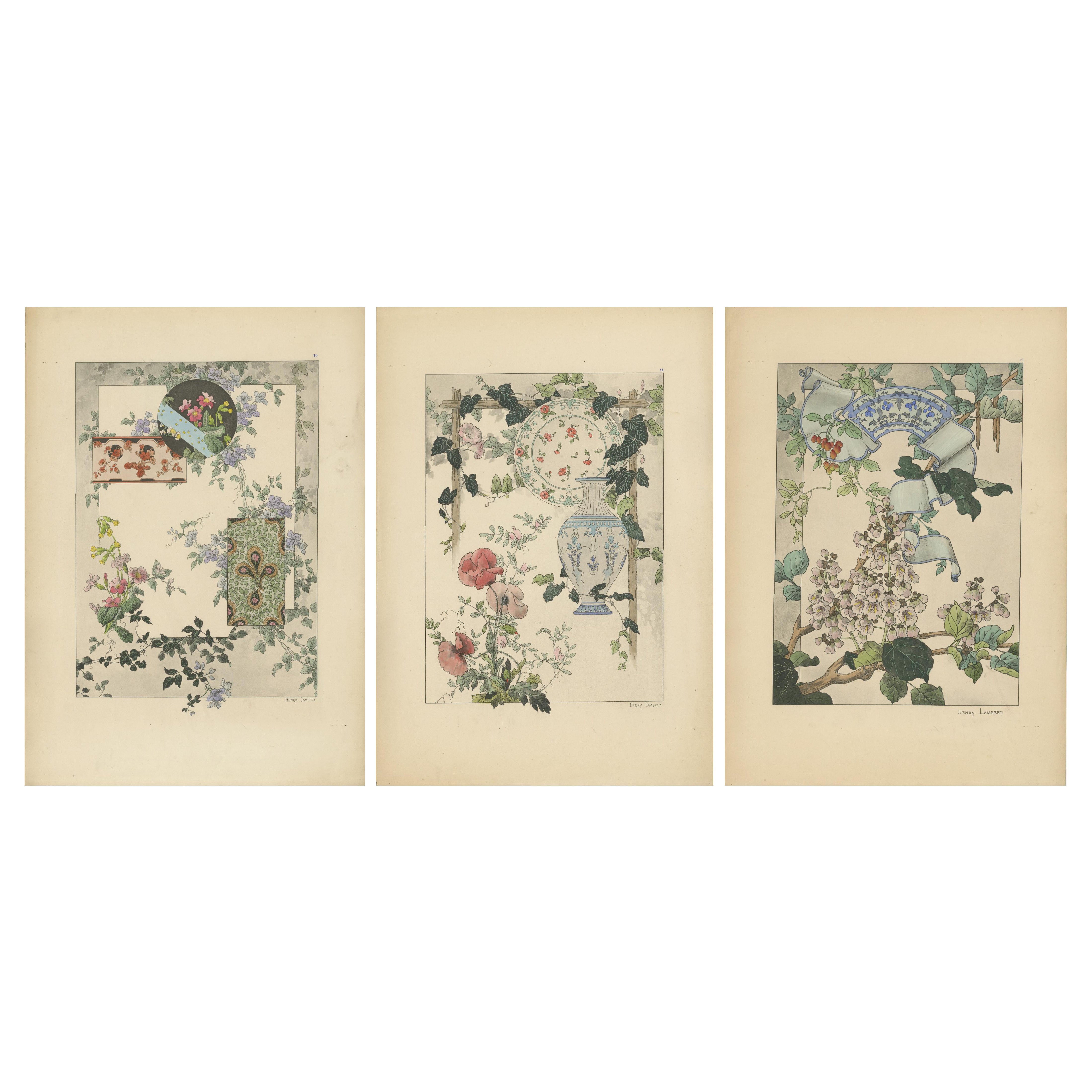 La Flore Décorative Eine Hommage an die florale Eleganz des Jugendstils im Jahr 1896 im Angebot