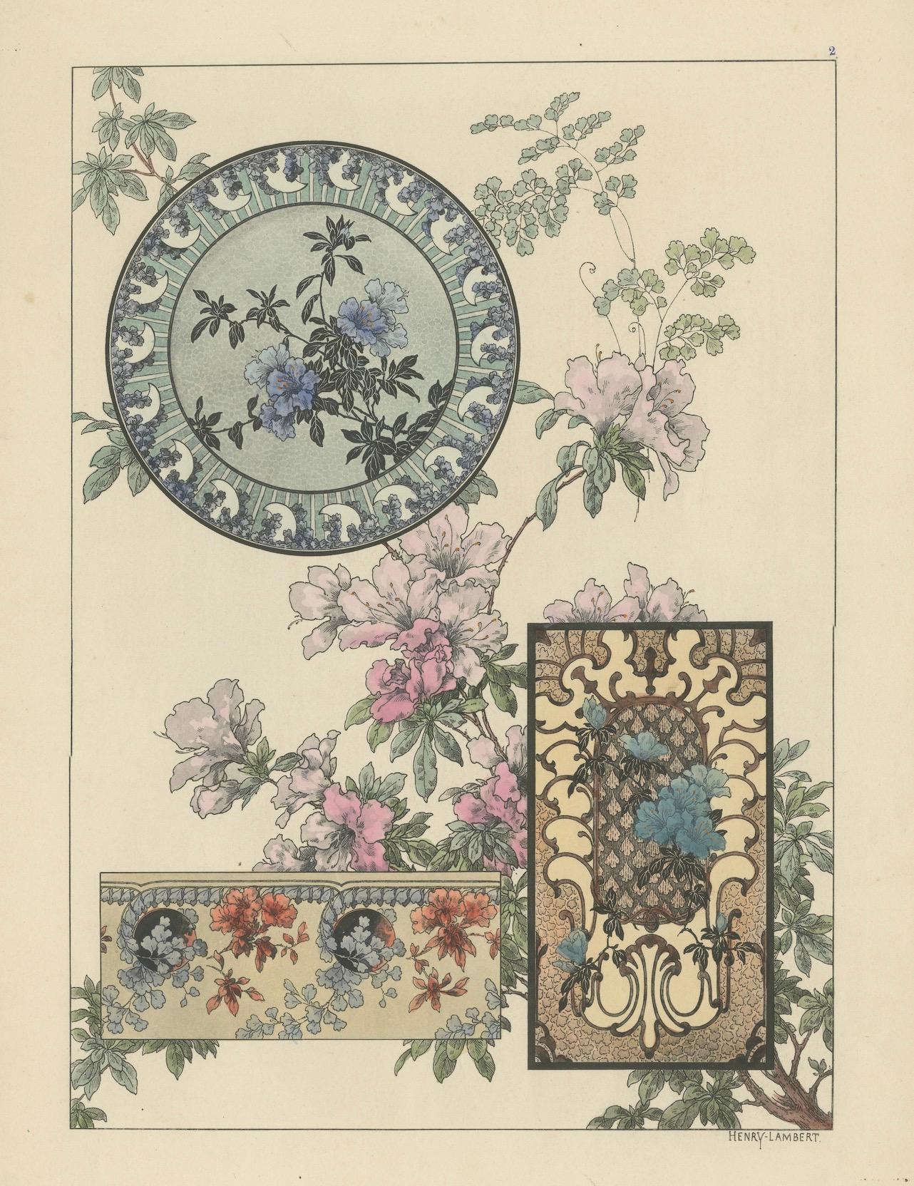 La Flore Décorative The Art of Floral Ornamentation in 1896  

This beautiful print is part of La Flore Décorative, a collection of floral-inspired ornamental designs published in 1896. The work exemplifies the artistic movement of the late 19th