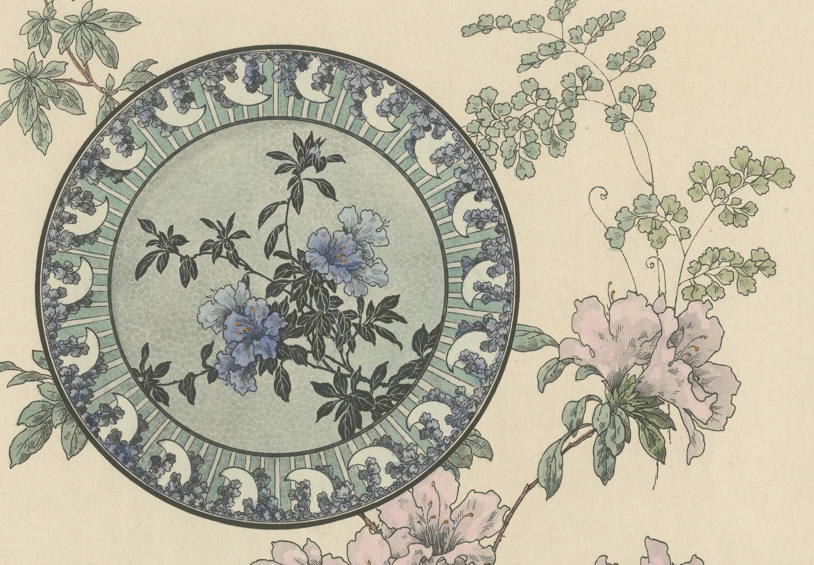 La Flore Décorative: Exquisite Art Nouveau Floral Motifs, 1896 In Good Condition For Sale In Langweer, NL