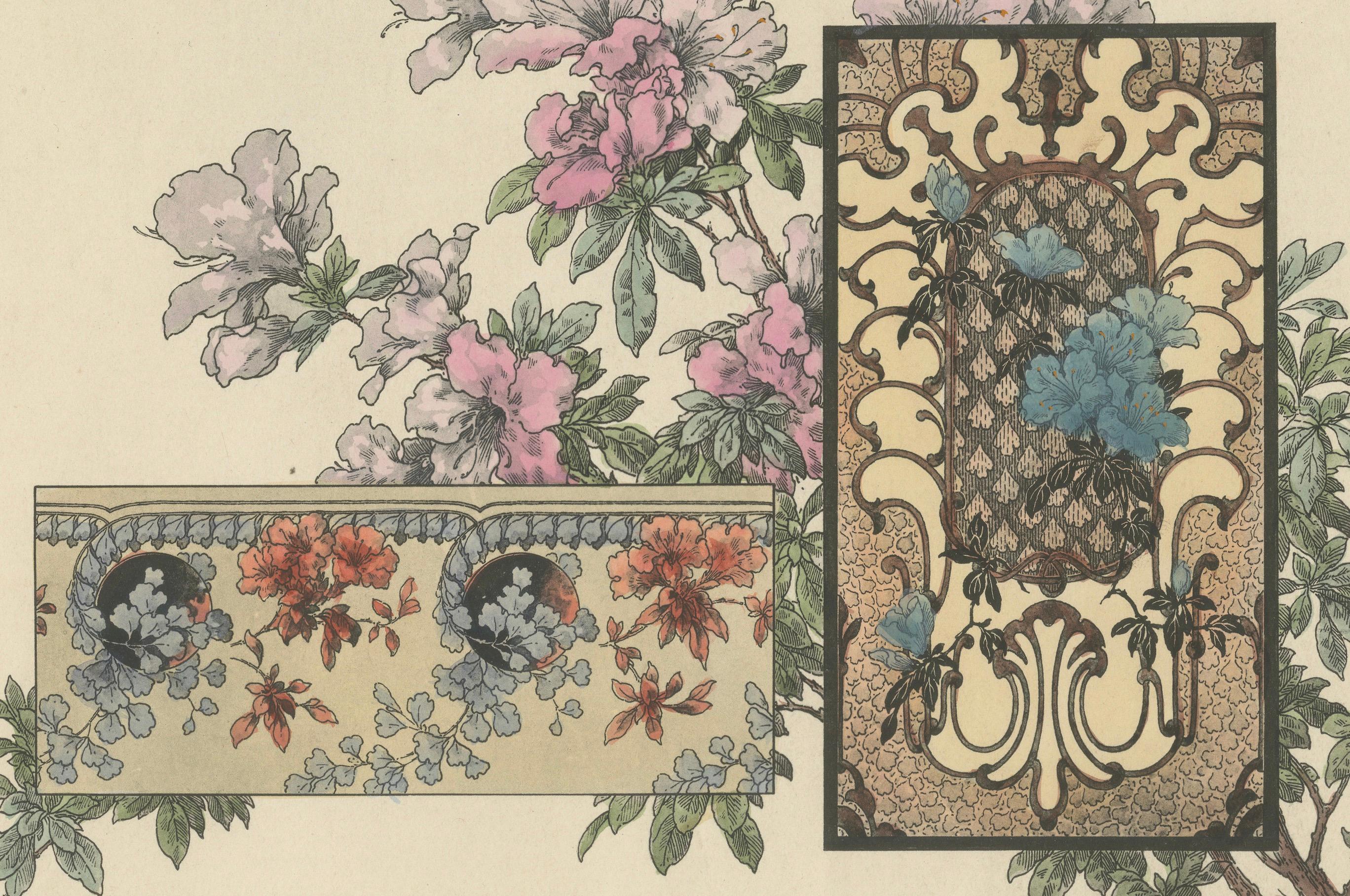 Late 19th Century La Flore Décorative: Exquisite Art Nouveau Floral Motifs, 1896 For Sale