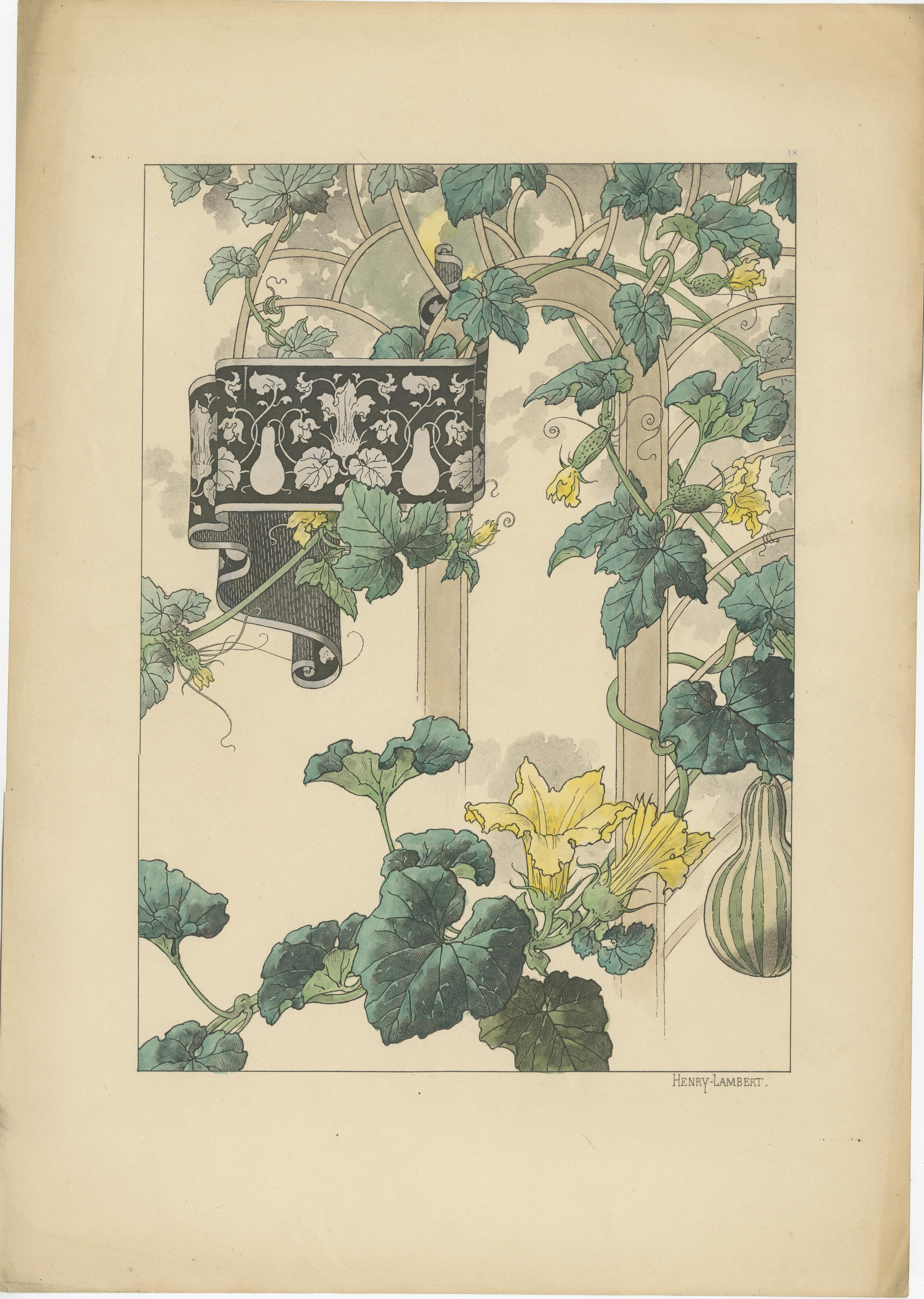 Late 19th Century La Flore Décorative The Art Nouveau Celebration of Nature and Ornament in 1896 For Sale