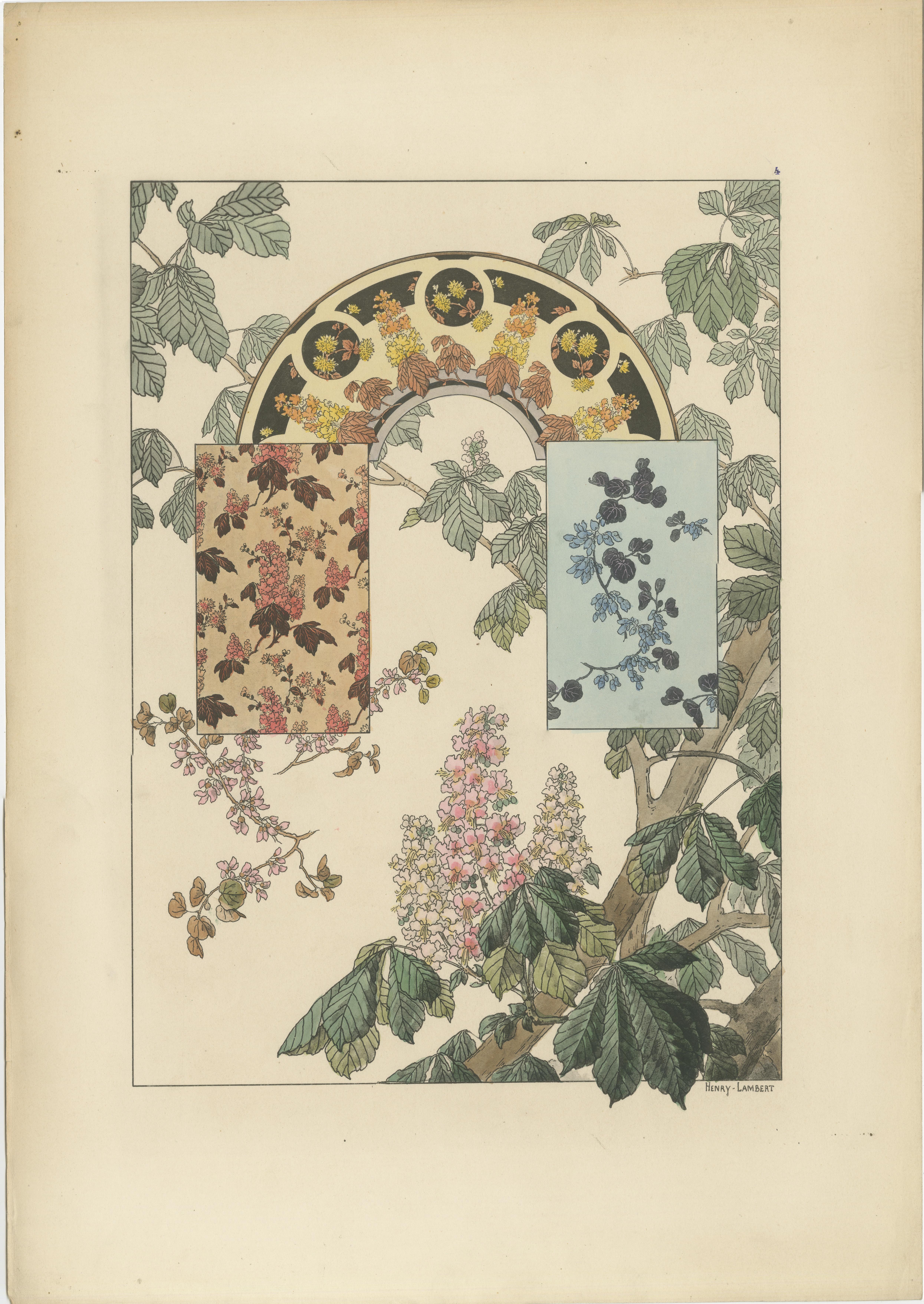 La Flore Décorative The Art Nouveau Elegance of Floral Ornamentation in 1896 In Good Condition For Sale In Langweer, NL