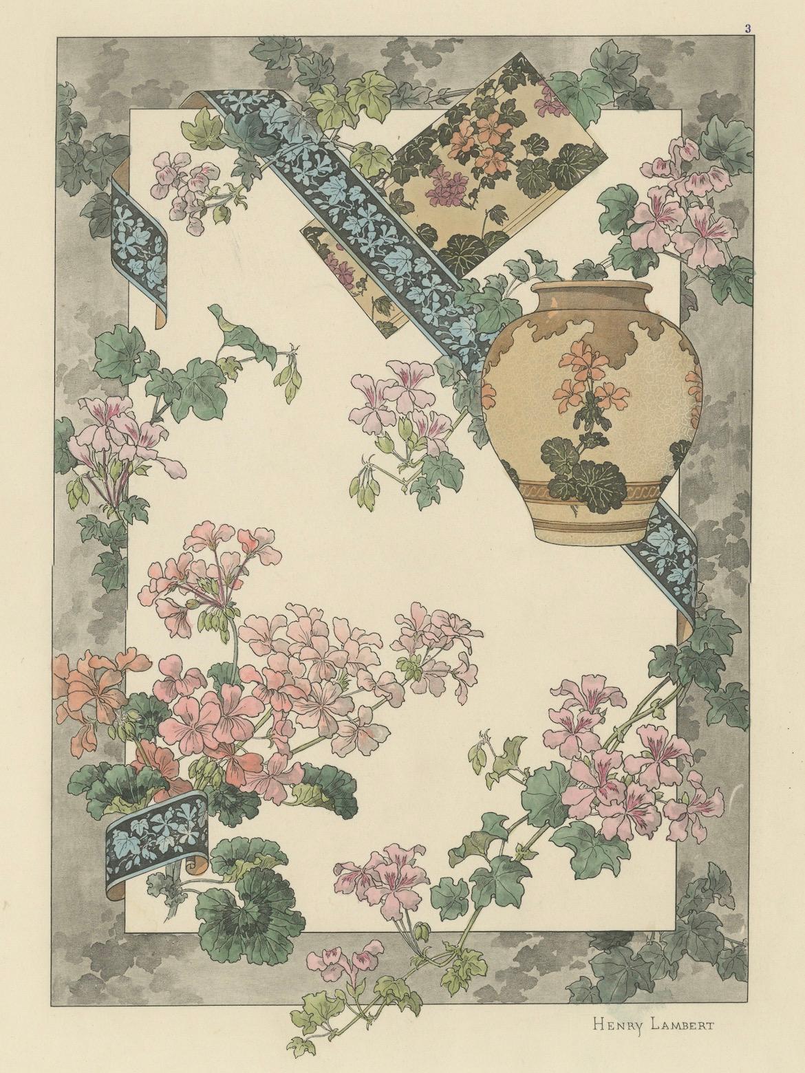 La Flore Décorative The Art Nouveau Elegance of Floral Ornamentation in 1896 For Sale 2