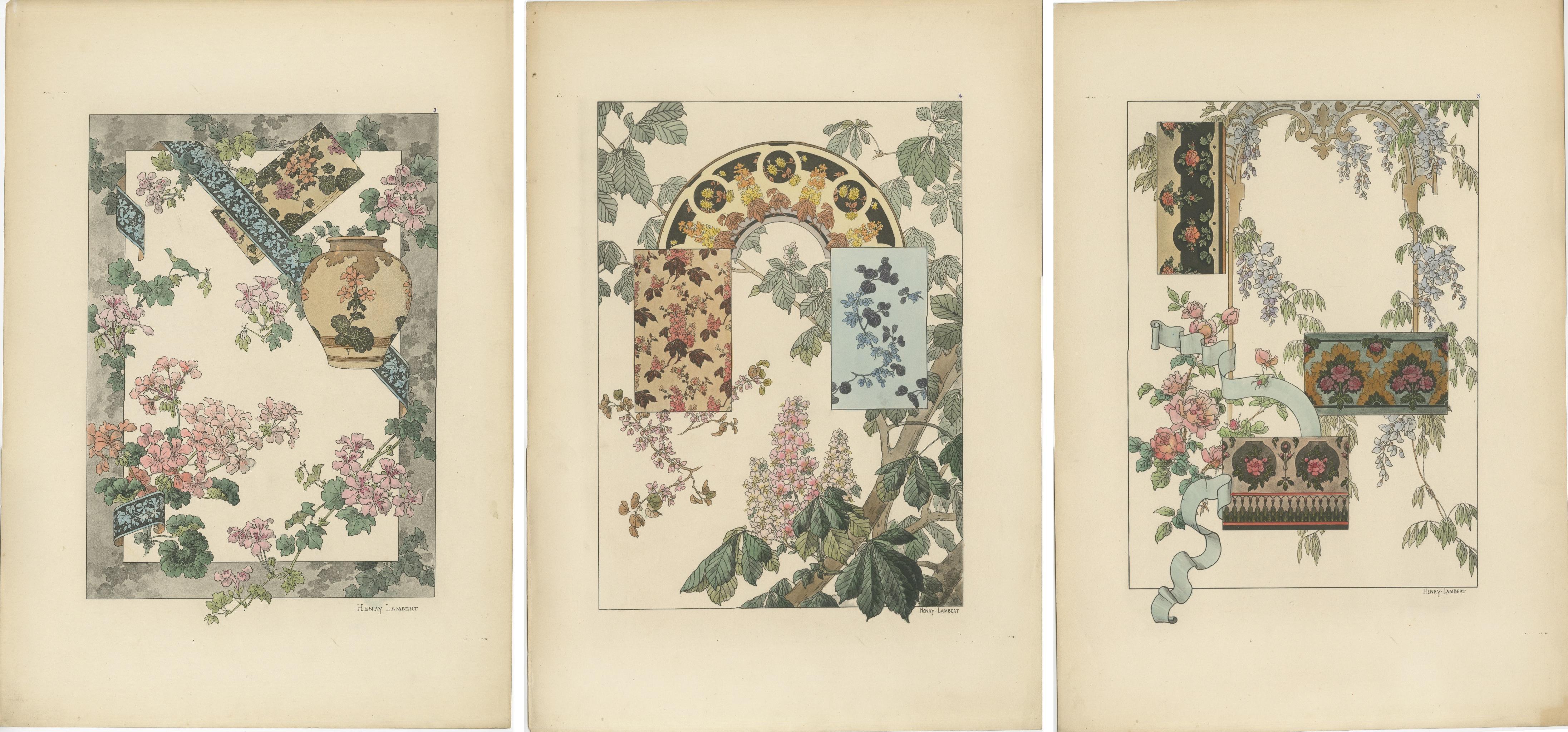 La Flore Décorative The Art Nouveau Elegance of Floral Ornamentation in 1896 For Sale 3