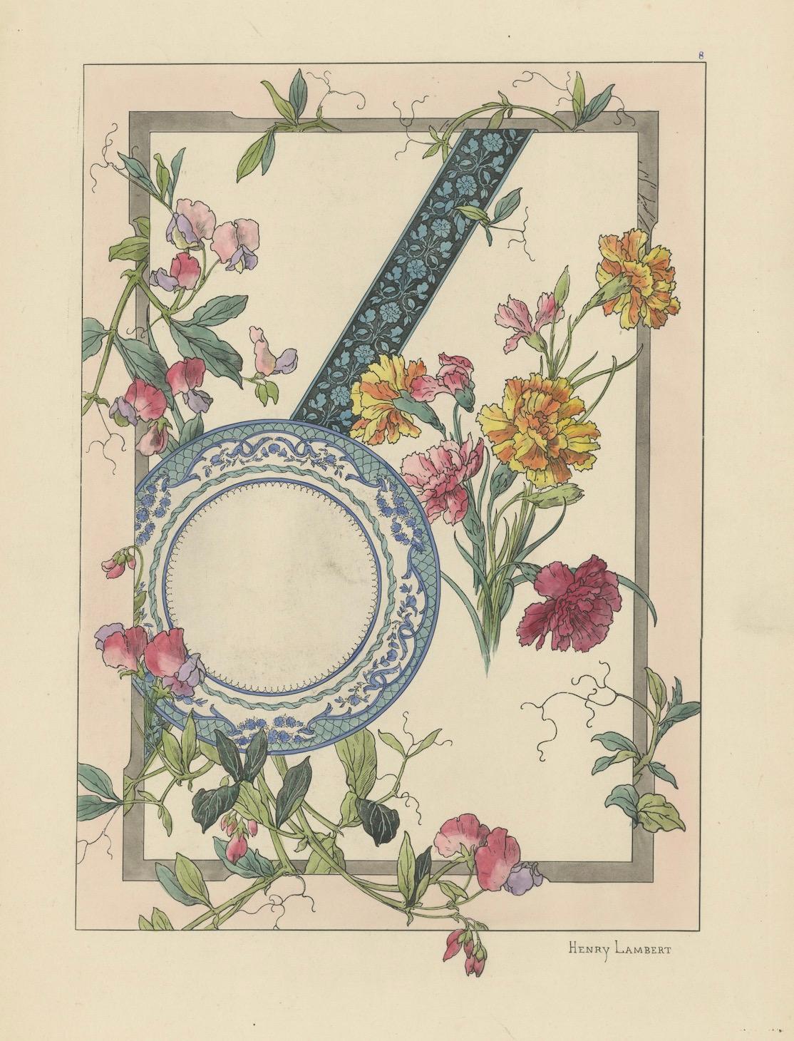 La Flore Décorative The Graceful Symbiosis of Nature and Ornament in 1896  

This series of decorative prints from La Flore Décorative, published in 1896, presents an elegant exploration of floral ornamentation within the Art Nouveau movement. These