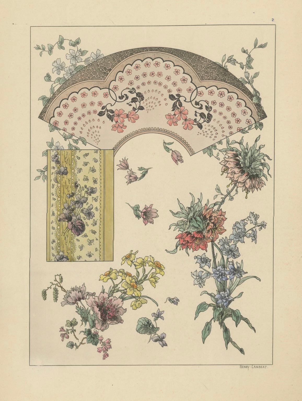 La Flore Décorative The Graceful Symbiosis of Nature and Ornament in 1896 In Good Condition For Sale In Langweer, NL
