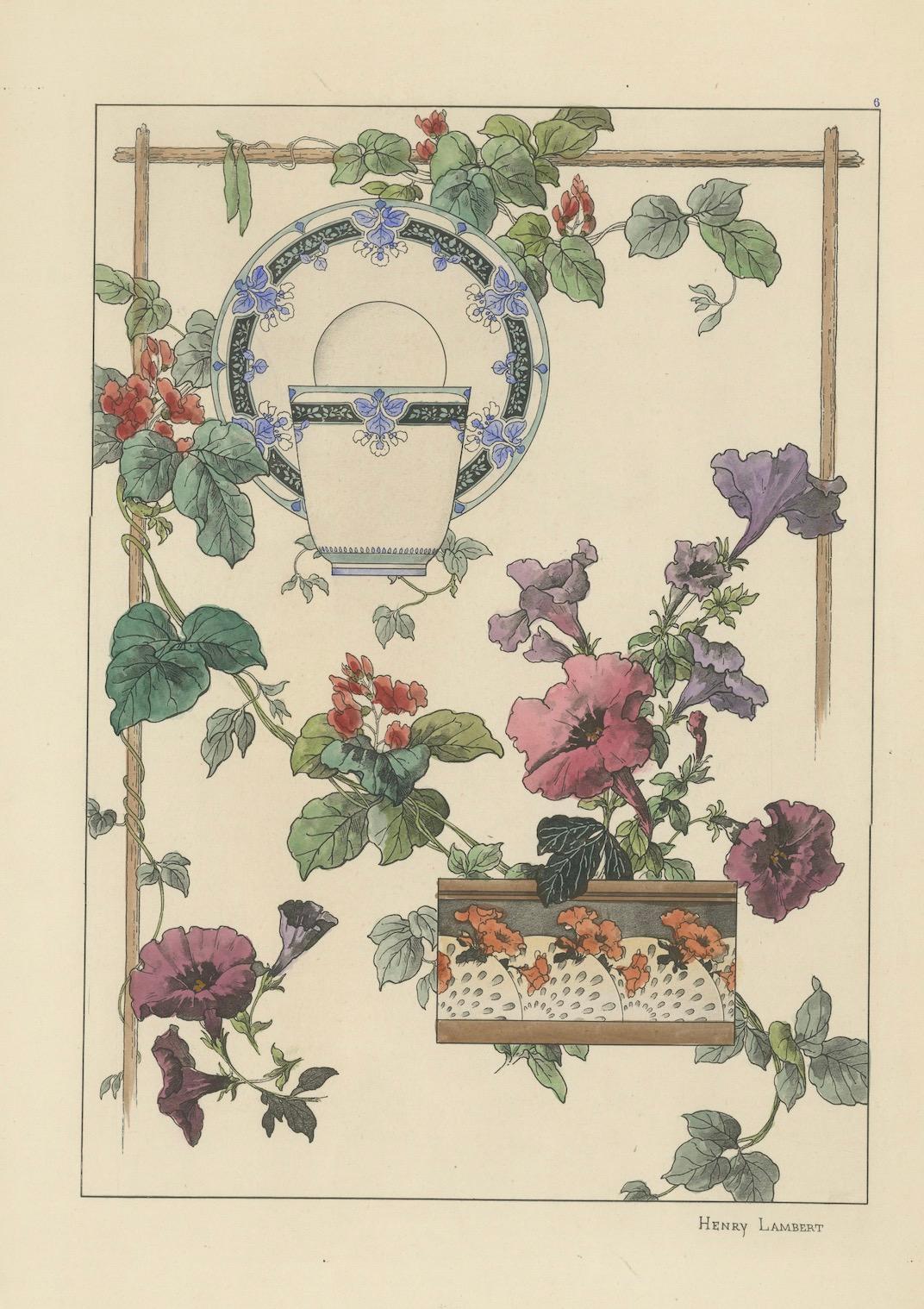 Late 19th Century La Flore Décorative The Graceful Symbiosis of Nature and Ornament in 1896 For Sale