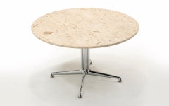 La Fonda Tables by Charles & Ray Eames, Travertine, Chrome, Signed