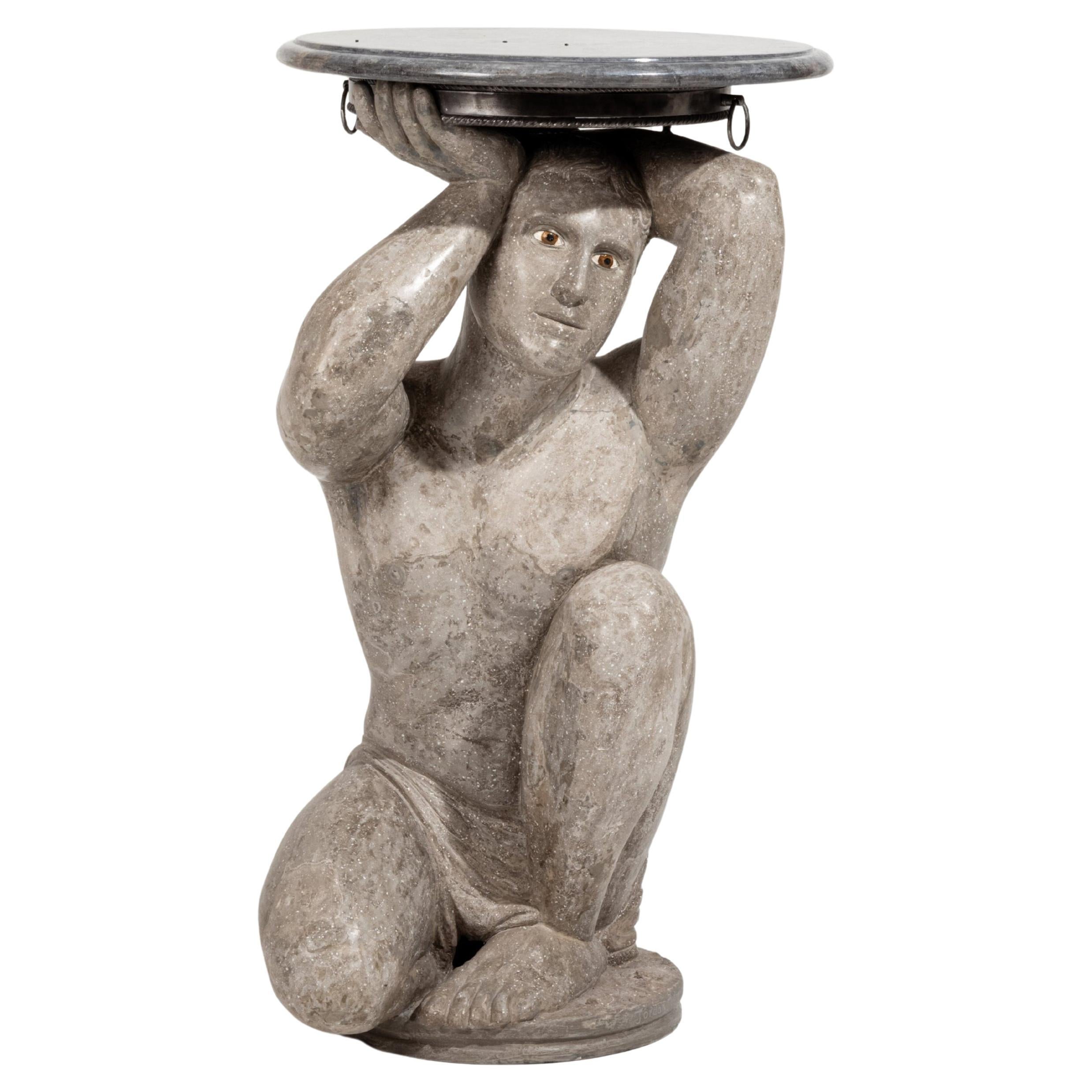 "La Force Agenouillée" Pedestal Table / Sculptural Furniture by Jordan Joevin en vente