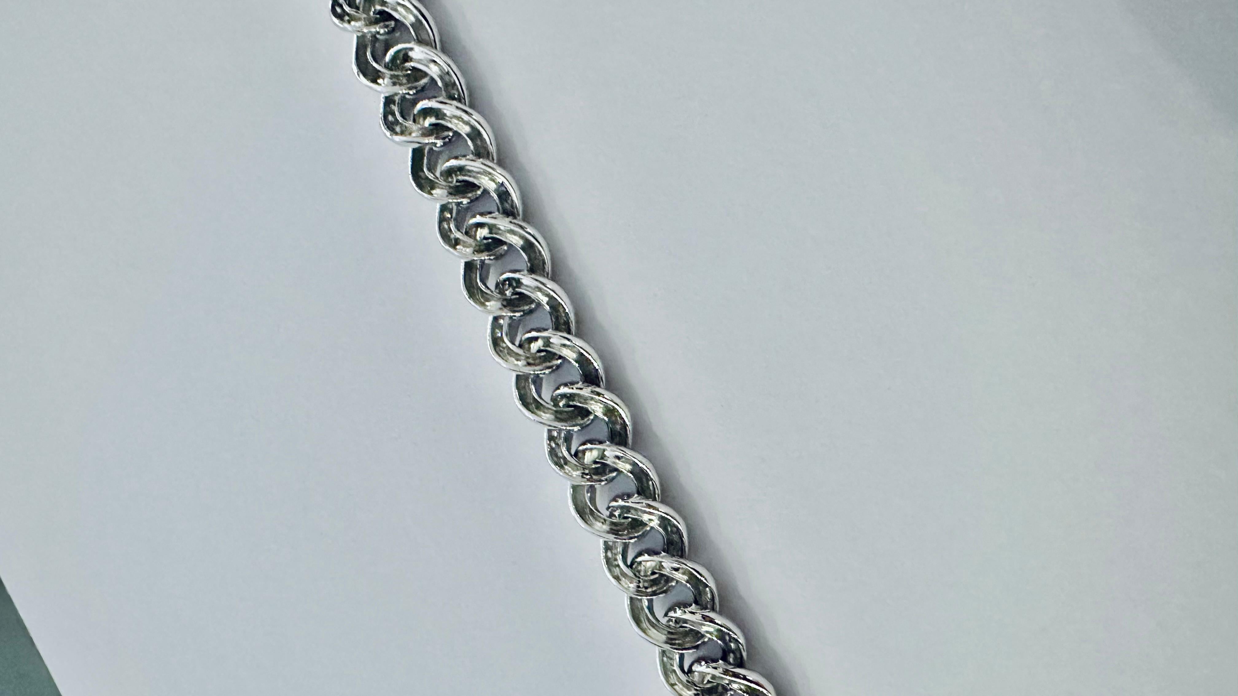 La Forza del Lusso: Kubanisches Armband aus 18kt Gold gr 56,9 und Diamanten 4,80 für Damen oder Herren im Angebot