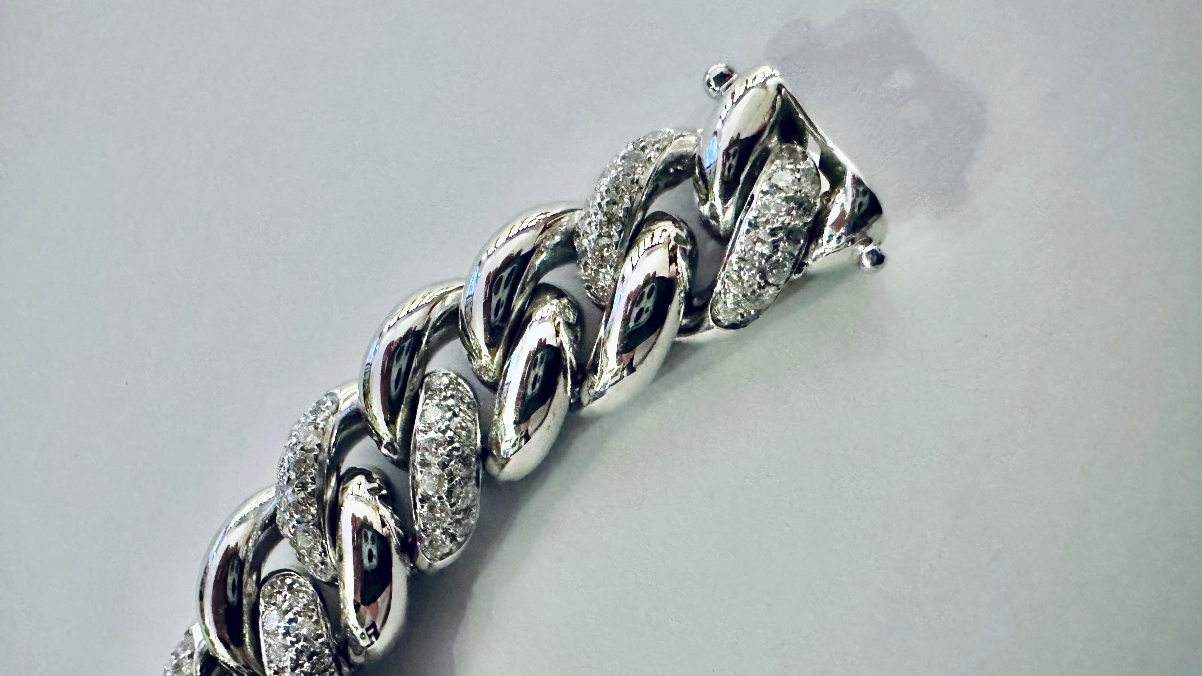 La Forza del Lusso: Kubanisches Armband aus 18kt Gold gr 56,9 und Diamanten 4,80 im Angebot 4