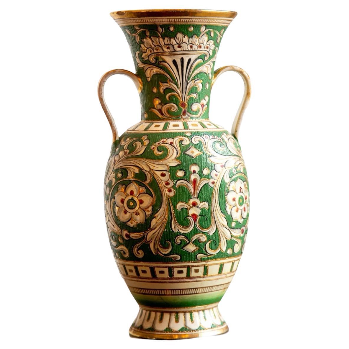 La Gioconda Vase by Deruta Hand-Painted Italian Majolica