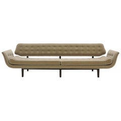 La Gondola Sofa by Edward Wormley for Dunbar, Expertly Restored, Gray Mohair