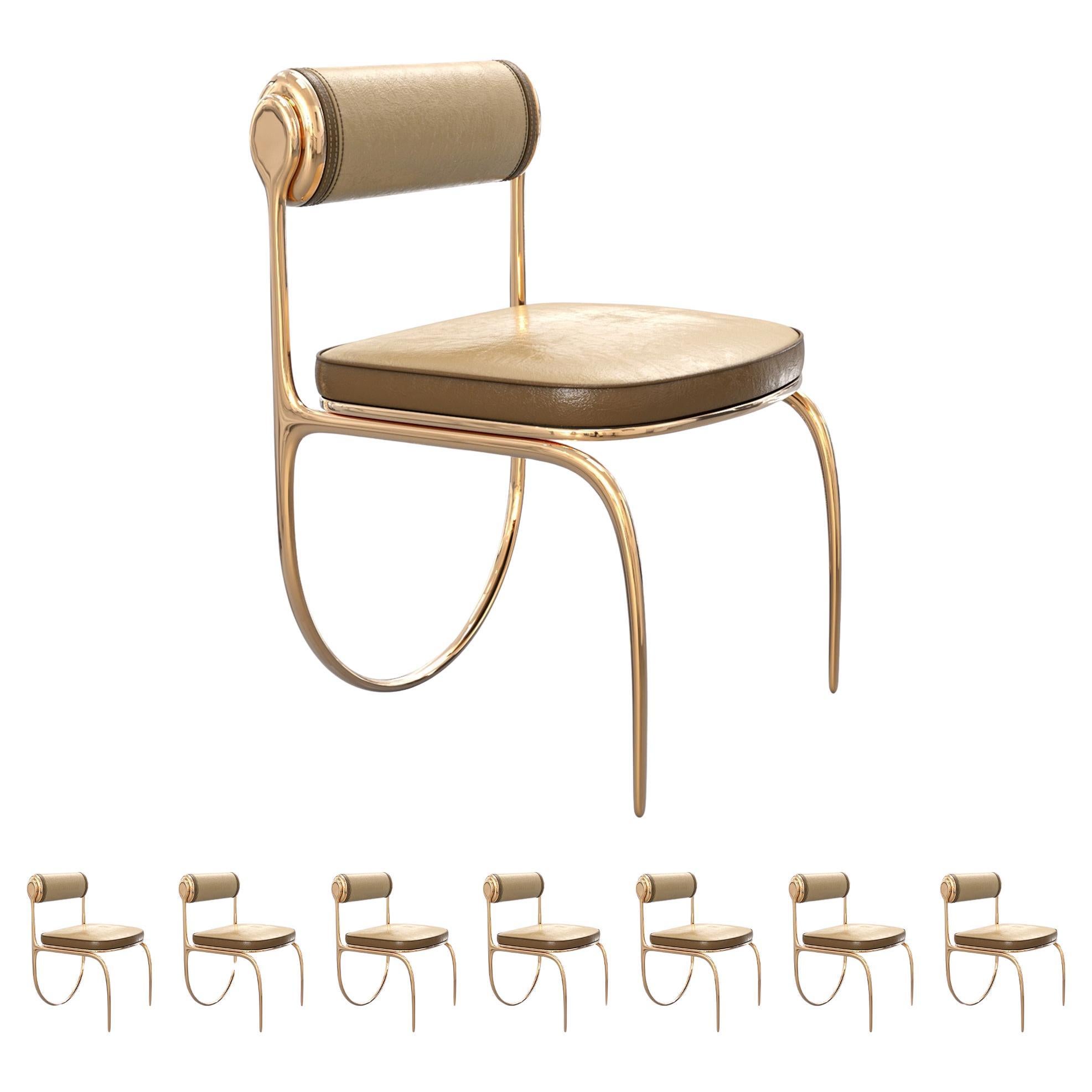 Stuhl "La Grande Aquila", Achtergruppe, mit Bronze, handgefertigt, Istanbul