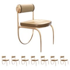 Sedia "La Grande Aquila", set di otto, con bronzo, fatta a mano, Istanbul