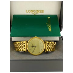 La Grande Classique de Longines L4.635.2 18K Gold-Plated Mens Watch Box + Papers