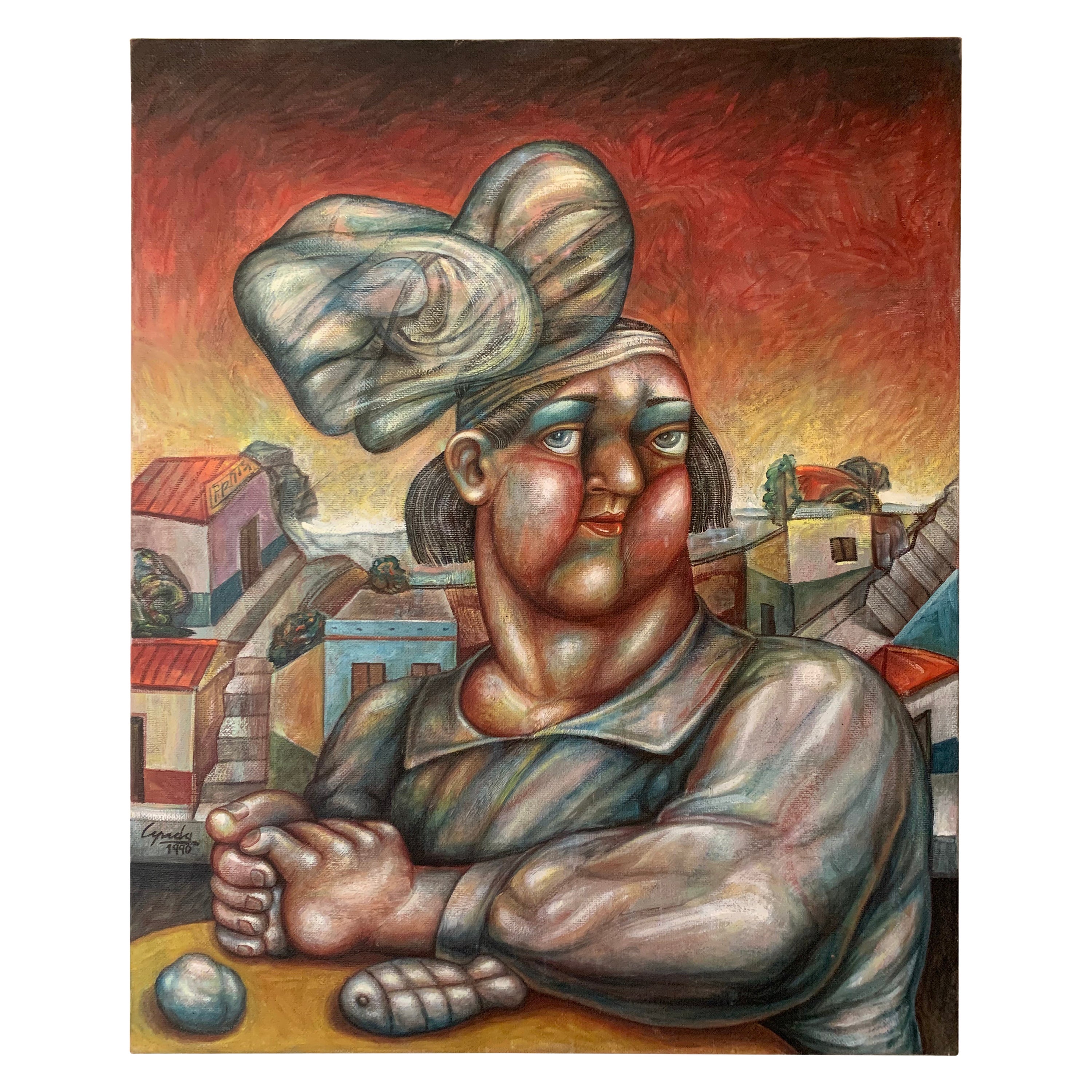 La Hacedora De Peces" del artista venezolano de posguerra y contemporáneo Ender Cepeda