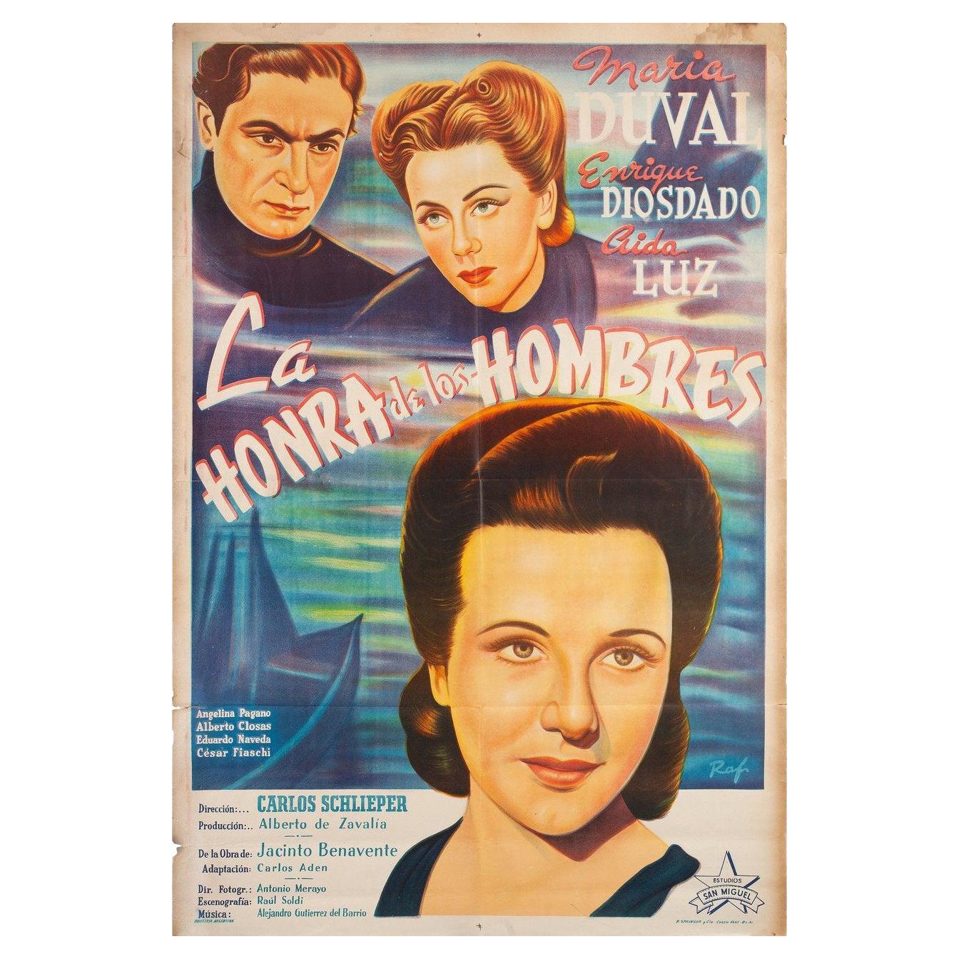 Affiche argentine du film La honra de los hommes, 1946