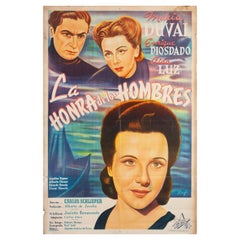 Vintage La honra de los hombres 1946 Argentine Film Poster