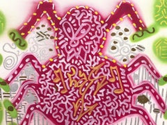 "Jitter Bug" Decorated Graffiti Street Art Acrylic Spray Paint and Ink on Canvas