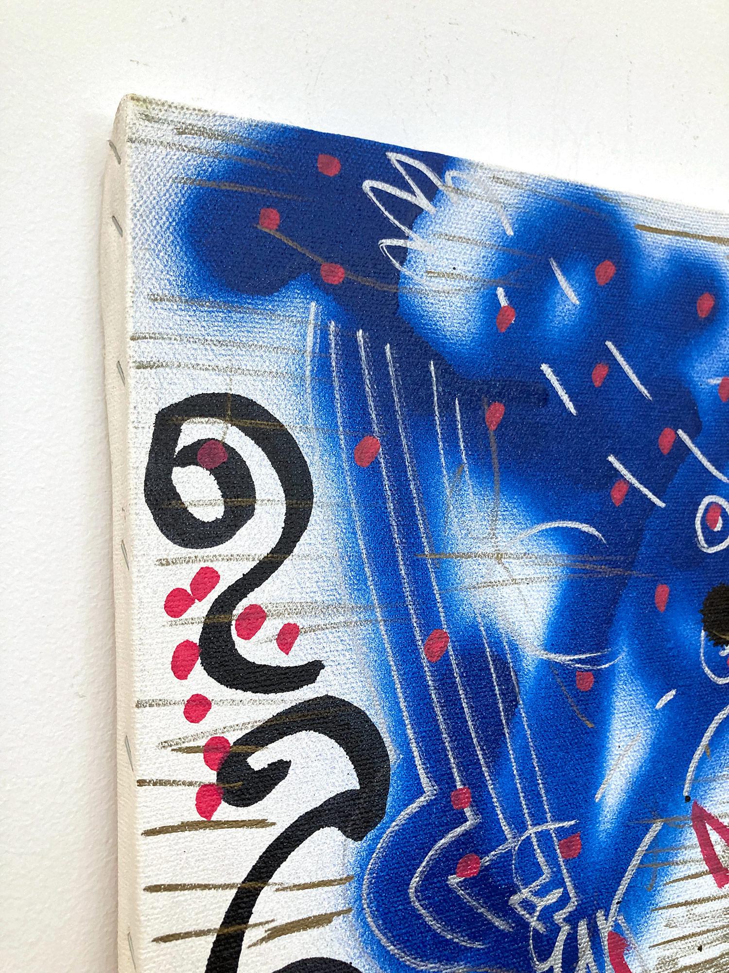 „Music Box“ Dekorierte Graffiti Street Art Acryl Sprühfarbe und Tinte auf Leinwand im Angebot 11