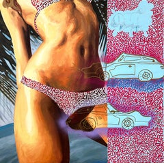 "Palms Island" Street Art Collaboration Painting con Cindy Shaoul & Chaval