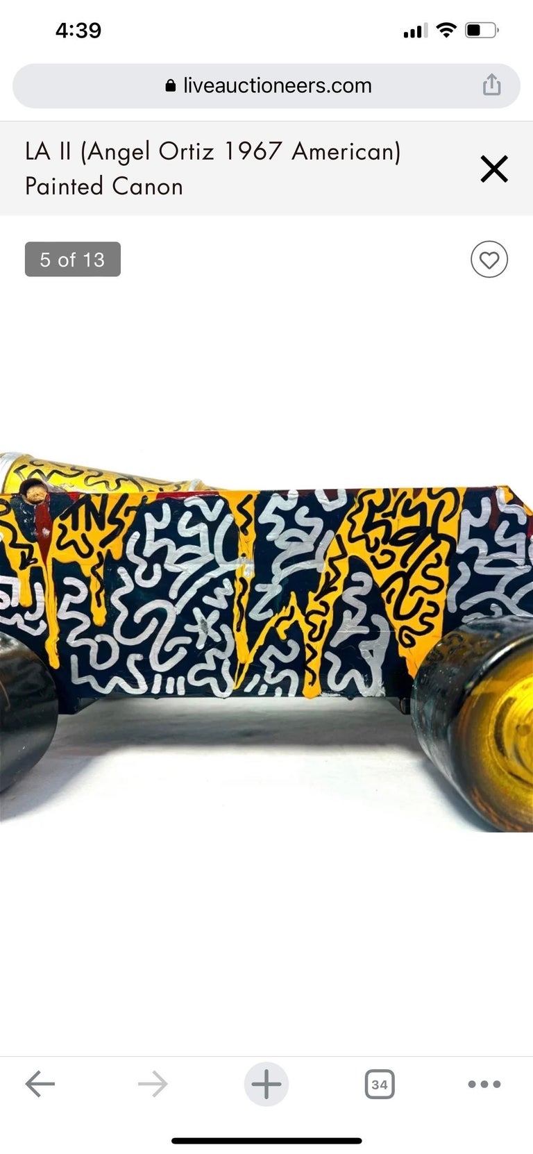 Graffiti Painting Cannon Gun LA2 Keith Haring Collaborator, Street Art Sculpture For Sale 7