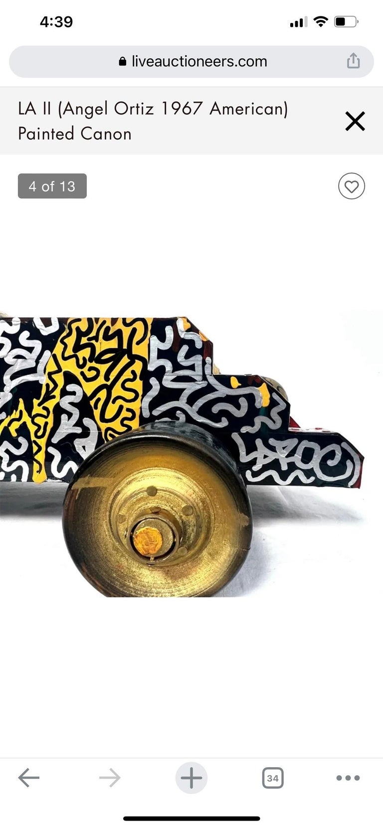 Graffiti Painting Cannon Gun LA2 Keith Haring Collaborator, Street Art Sculpture For Sale 8