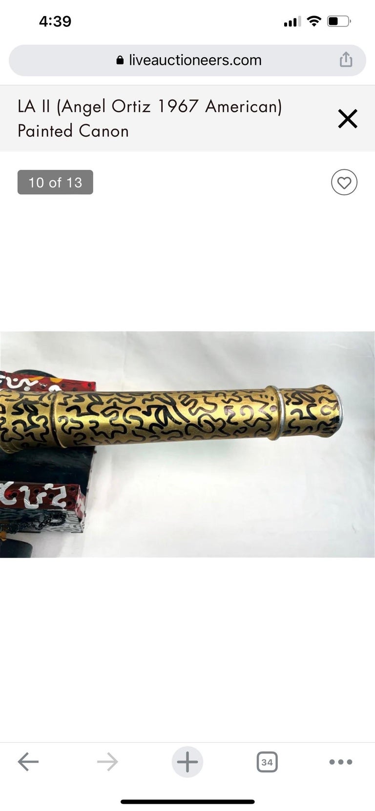 Graffiti Painting Cannon Gun LA2 Keith Haring Collaborator, Street Art Sculpture For Sale 1