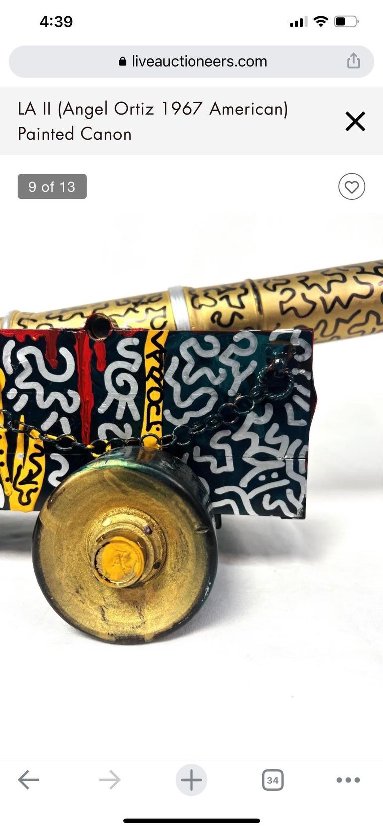 Graffiti Painting Cannon Gun LA2 Keith Haring Collaborator, Street Art Sculpture For Sale 2