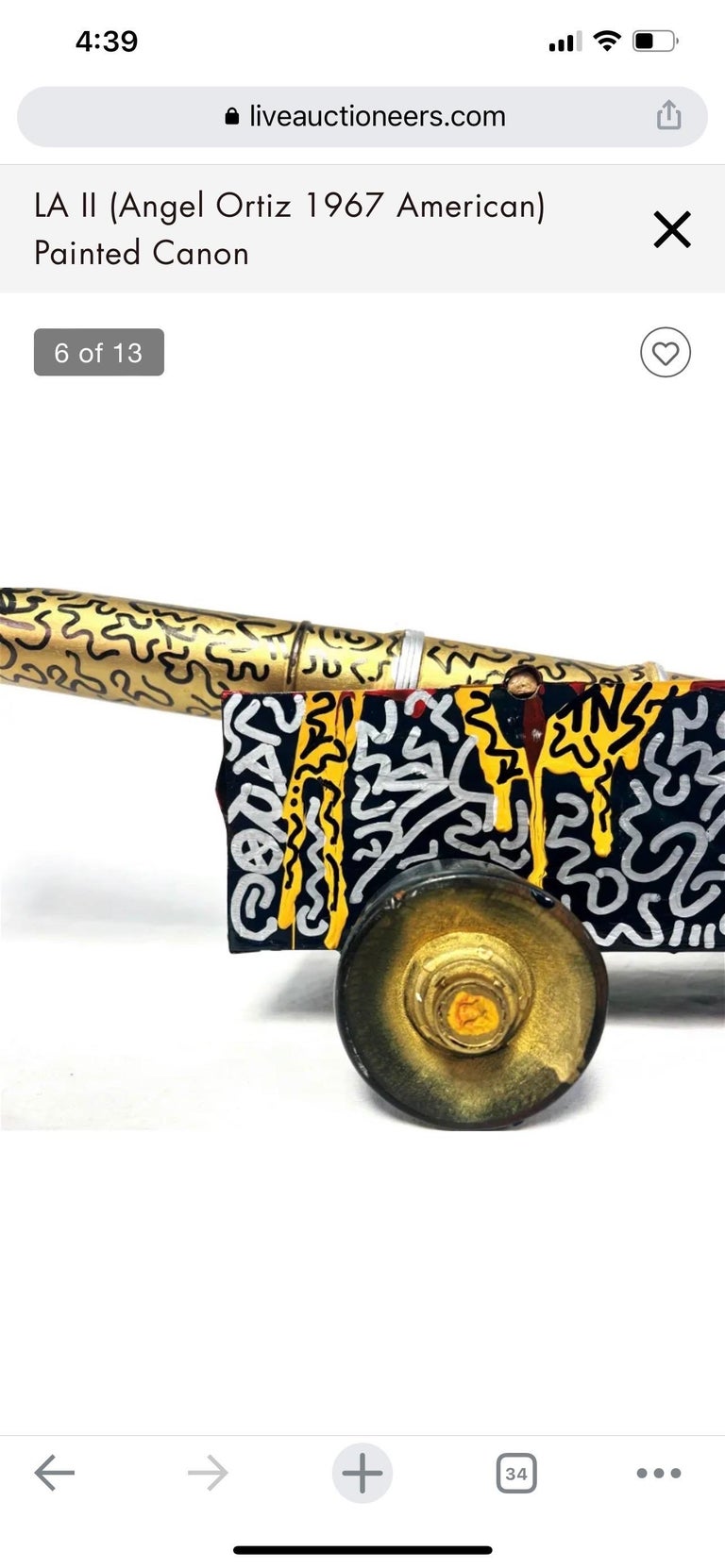 Graffiti Painting Cannon Gun LA2 Keith Haring Collaborator, Street Art Sculpture For Sale 5