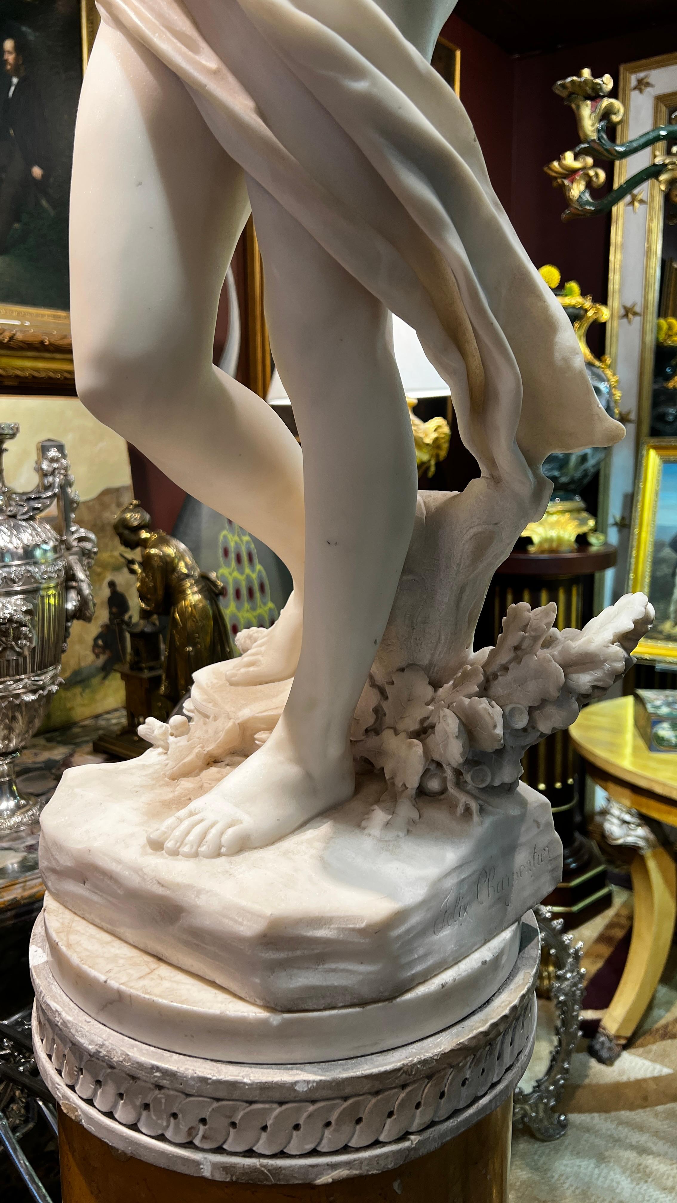 La Jeunesse Marble Statue by Felix Charpentier 10