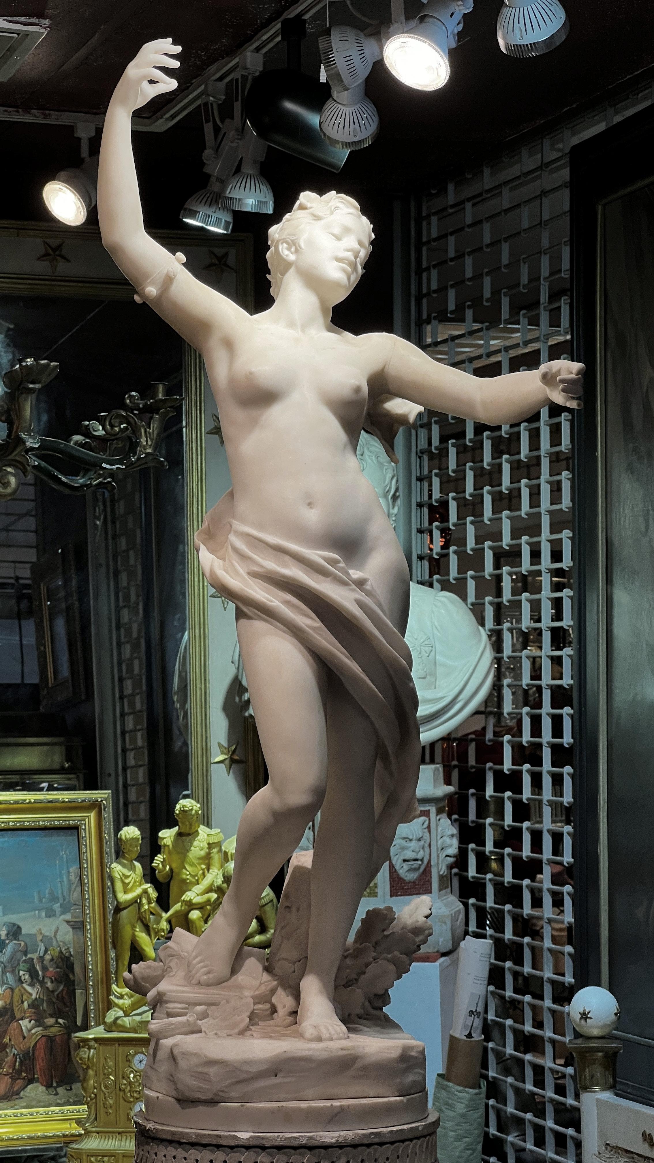 La Jeunesse Marble Statue by Felix Charpentier 1