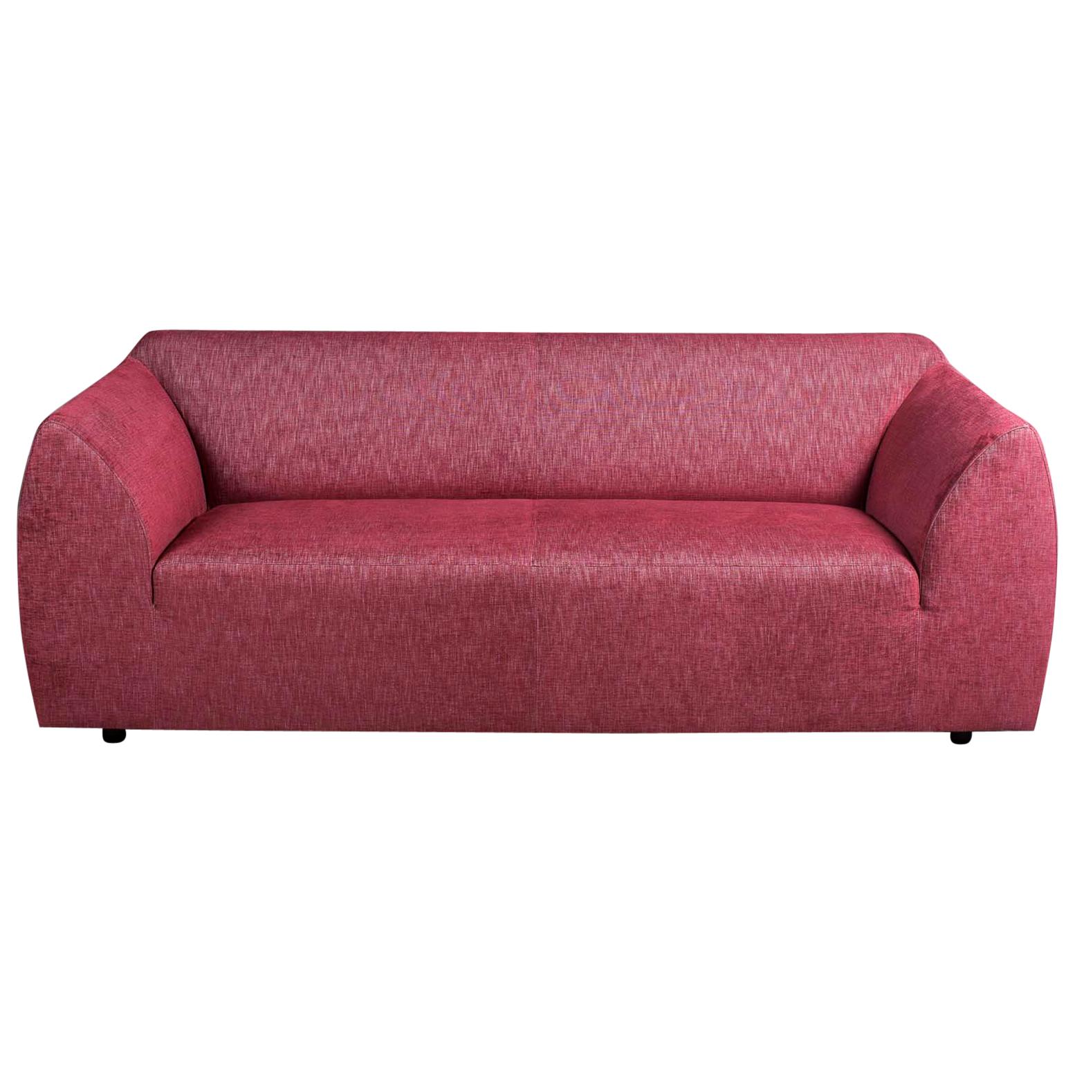 "La Jolie" Modern Indian Pink Woven Linen Sofa from Holland For Sale