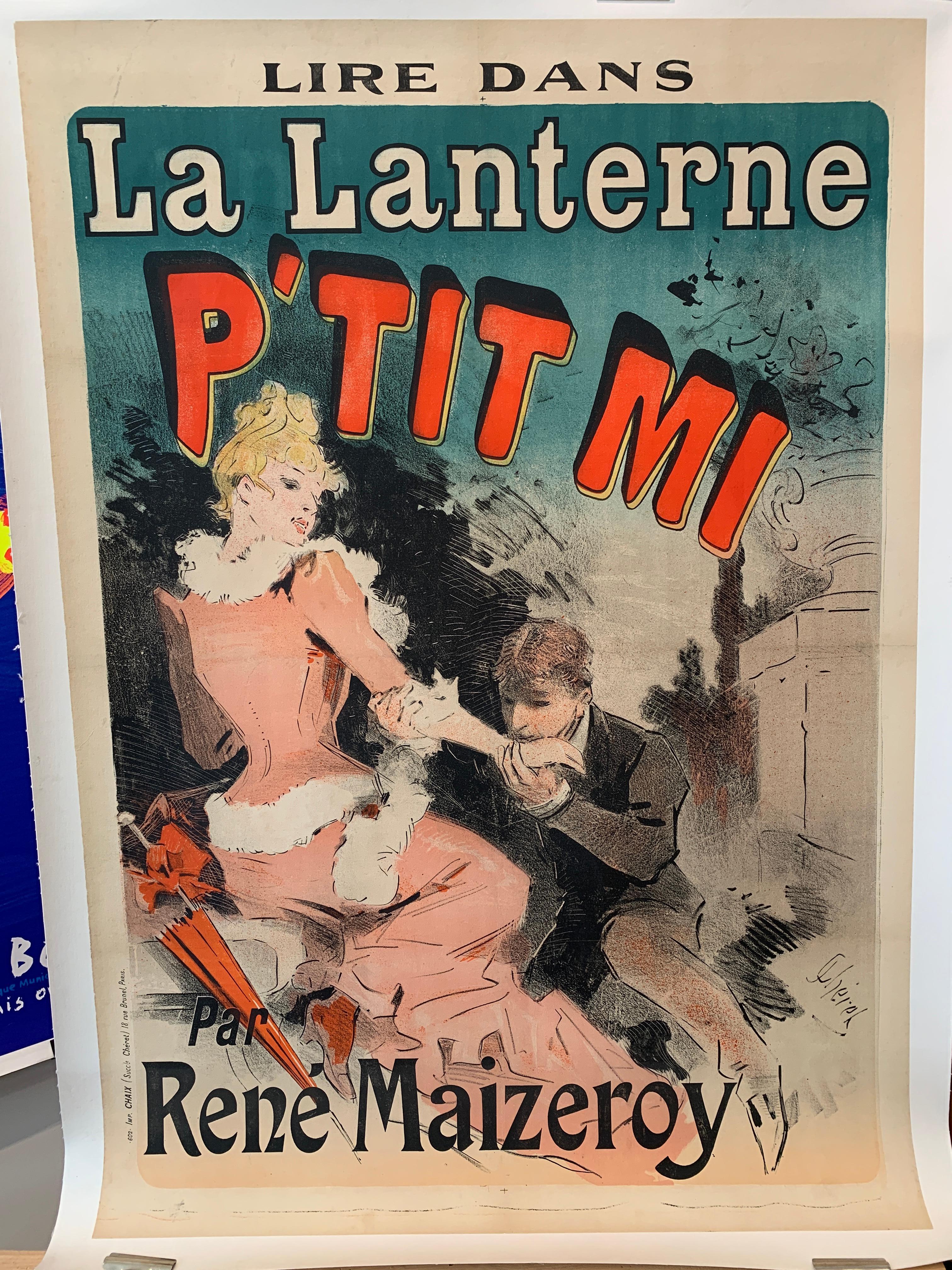 'La Lanterne p'tit mi', Original Vintage 18th Century Theatre Poster by J Cheret

Original Vintage poster from 1890, this poster has been backed onto linen for preservation. The colours are vibrant. 

ARTIST	
J