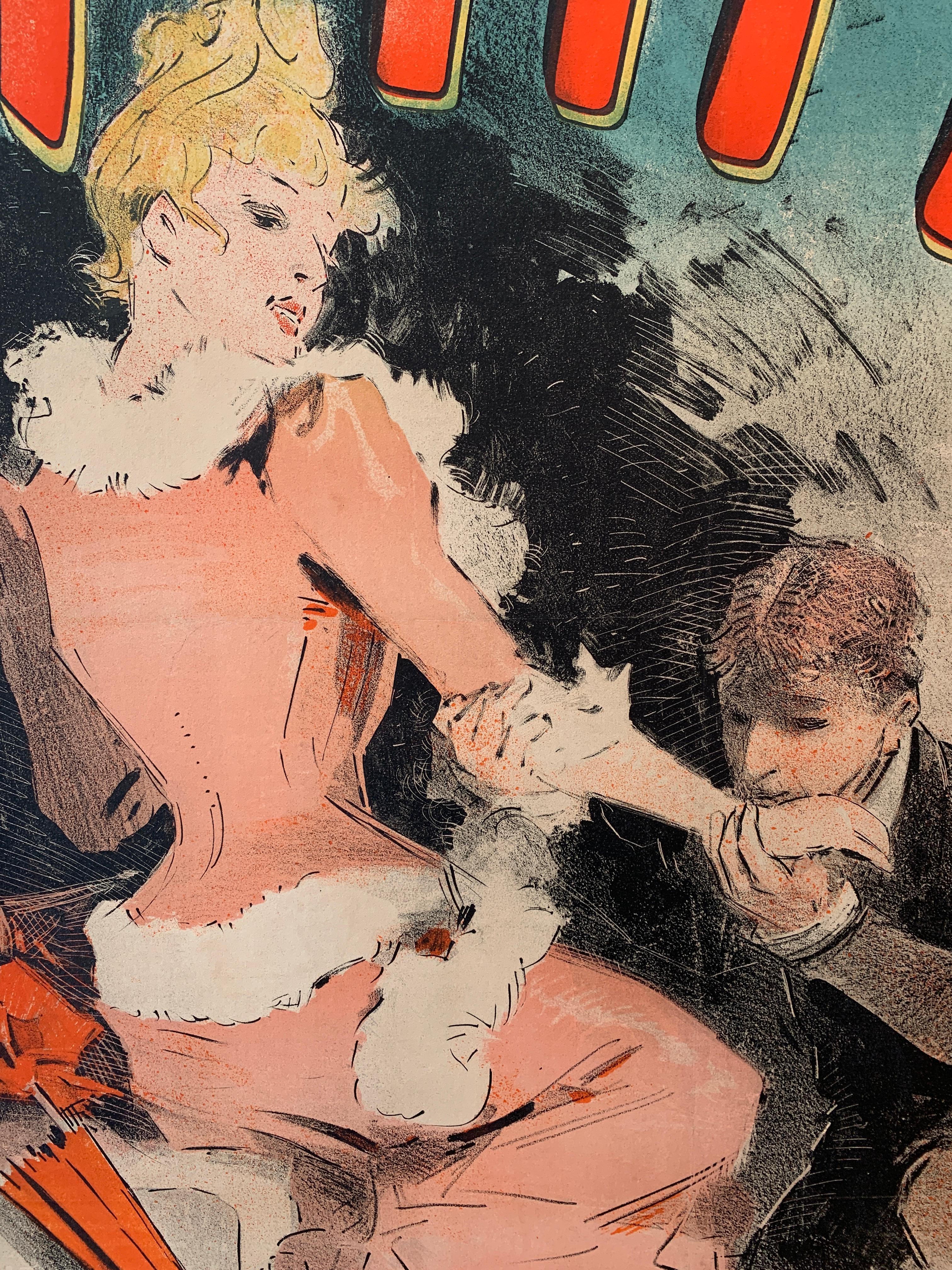 French 'La Lanterne p'tit mi', Original Vintage 18th Century Theatre Poster by J Cheret For Sale