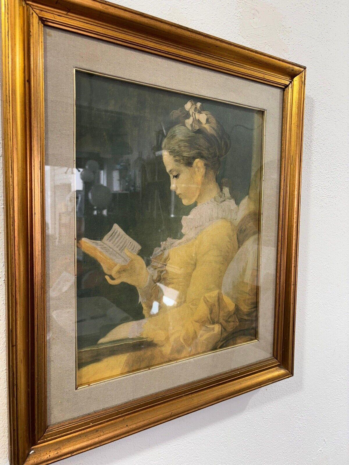 El lector de Jean-Honorè Fragonard Impresión sobre lienzo Reproducción en Bueno estado para la venta en Taranto, IT