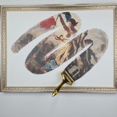 "La Liberté Guidant Le Peuple" Copia stampata su tela, realizzata a mano in Italia, 2021