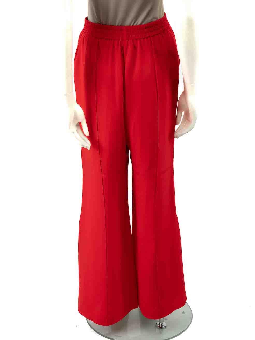 La Ligne Red Elasticated Waist Wide Leg Trousers Size S In Excellent Condition For Sale In London, GB