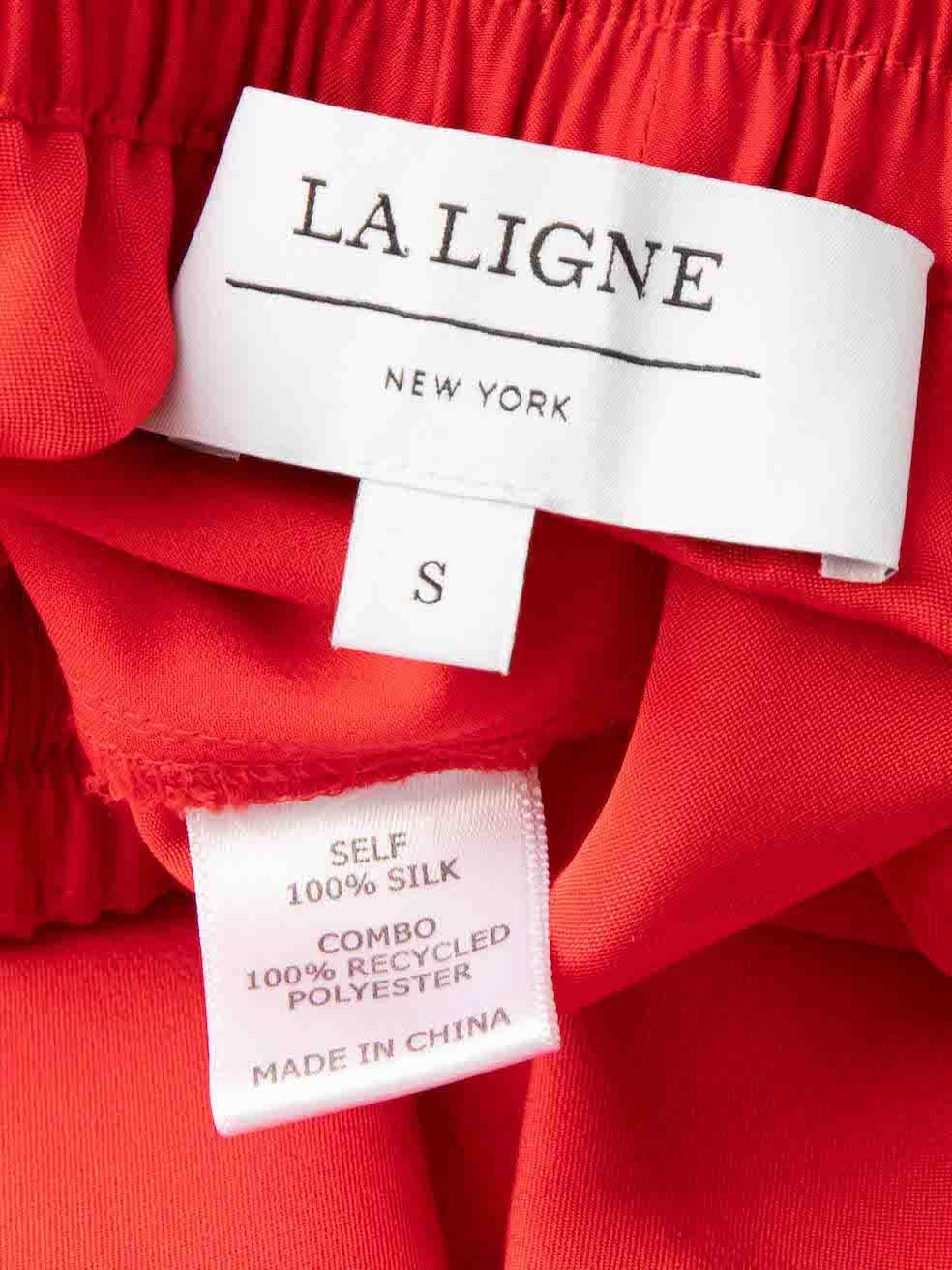 Women's La Ligne Red Elasticated Waist Wide Leg Trousers Size S For Sale