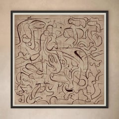 Lámina de arte de edición limitada firmada «La Ligne», de Christiane Lemieux, tamaño XL 50" x 50"