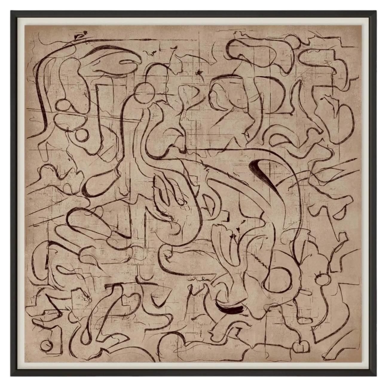 "La Ligne" Signed Limited Edition Art Print by Christiane Lemieux, XL 50" x 50" For Sale